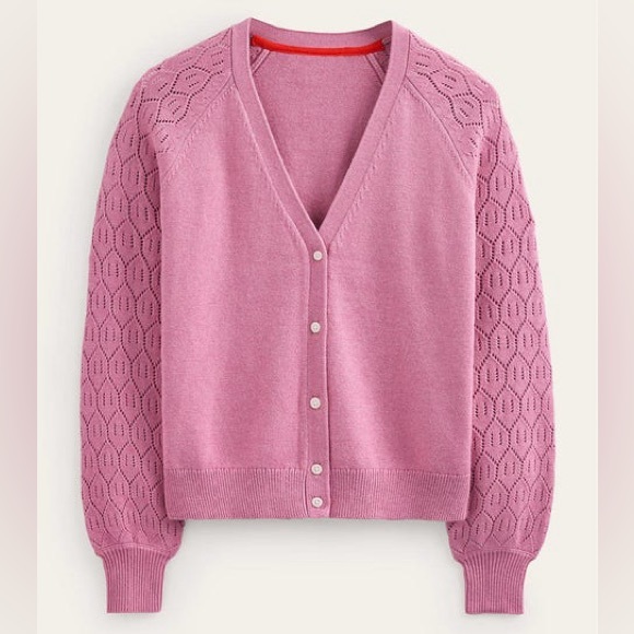 Boden Pointelle Sleeve Cardigan, Wool, Cotton & Cashmere blend - Picture 15 of 16